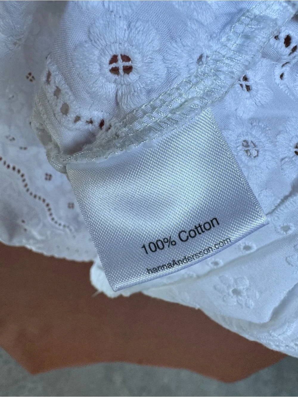Hanna Andersson Girls White Eyelet Sundress Dress Size 5 110 Cotton Summer